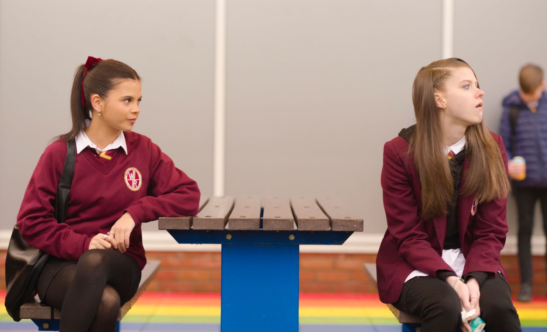 Two students on a bench