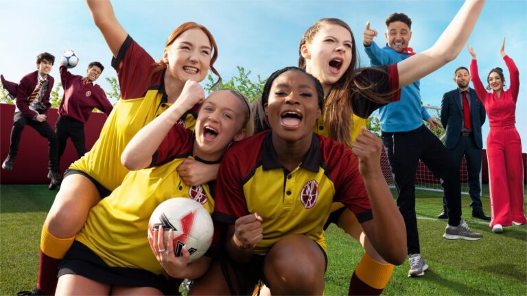 School football team celebrating